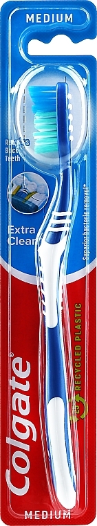 Toothbrush Medium Hard "Extra Clean", blue - Colgate Extra Clean Medium — photo N1