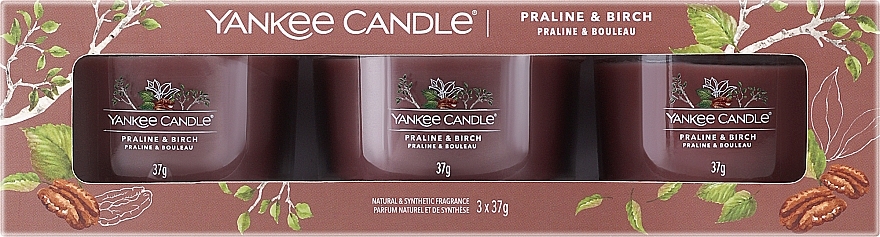 Set - Yankee Candle Praline & Birch (candle/3x37g) — photo N1