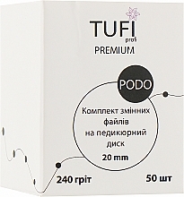 Fragrances, Perfumes, Cosmetics Foot File Refill, 20 mm, 240 grit - Tufi Profi