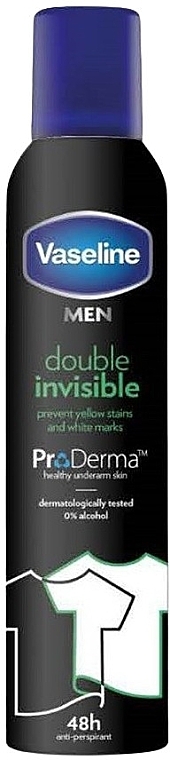 Deodorant Spray - Vaseline Men Double Invisible Antiperspirant — photo N1