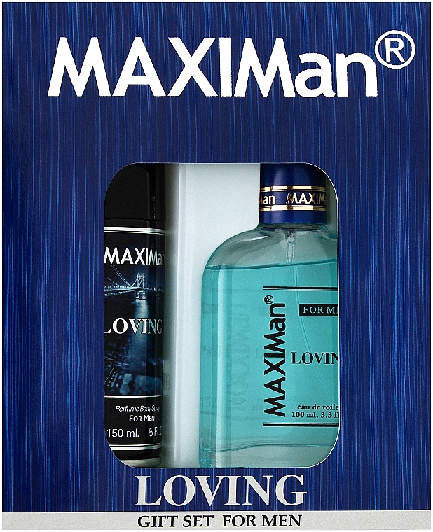 Aroma Parfume Maximan Loving - Set (edt/100ml + deo/spray/150ml)  — photo N1