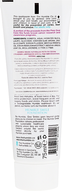 Natural Toothpaste "Strawberry and Mint" - The Humble Co. Natural Toothpaste Strawberry Mint — photo N2