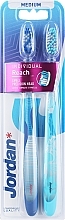 Toothbrush, medium, dark blue+blue in patterns - Jordan Individual Reach Medium — photo N1