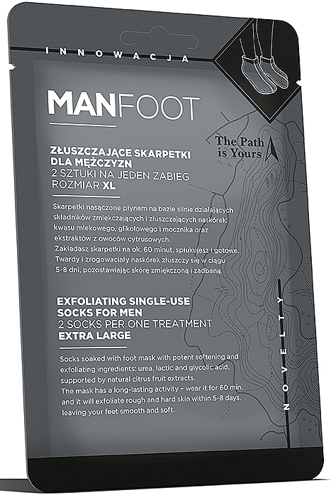 Exfoliating Foot Socks-Mask - ManFoot Exfoliating Foot Mask Men XL Cream — photo N1