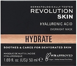 Night Face Mask with Hyaluronic Acid - Revolution Skin Hyaluronic Acid Overnight Mask — photo N3