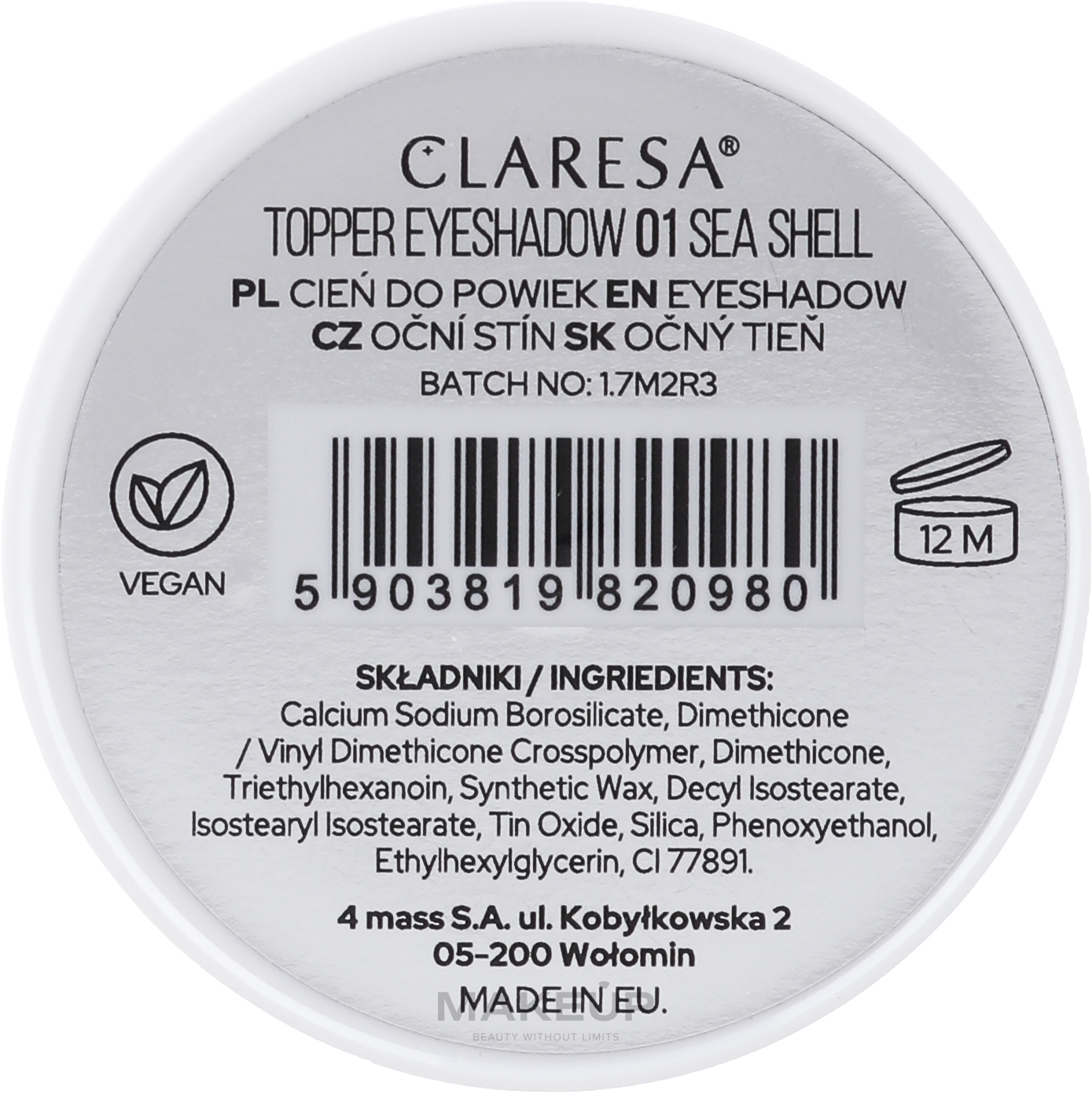 Eyeshadow - Claresa Toper Eyeshadow — photo 01 - Sea Shell