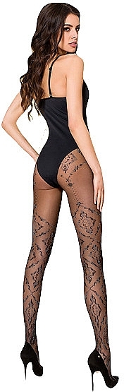 Tights with Openwork Pattern, TI105, 20 Den, grey - Passion — photo N2