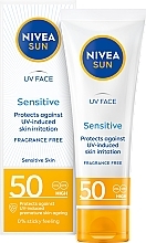 Fragrances, Perfumes, Cosmetics Face Sun Cream for Sensitive Skin - Nivea Sun Sensitive Skin SPF50 High