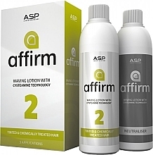 Cysteamine Perm for Delicate & Colored Hair - Affinage Affirm Perm with Cysteamine Technology 2 (lot/2x210ml) — photo N1