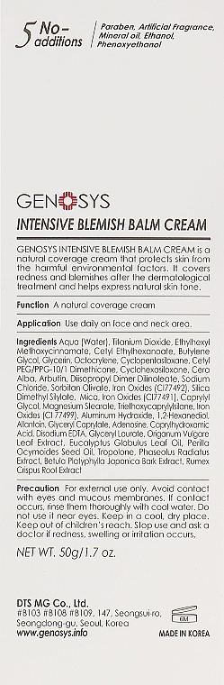 Mattifying Intensive Sun BB Cream - Genosys Intensive Blemish Balm Cream SPF30 — photo N3