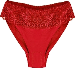 Fragrances, Perfumes, Cosmetics Polyamide Panties with Lace Trim, red - Moraj