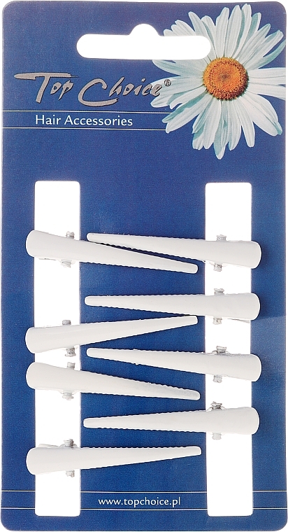 Hairpin, size XS, white, 8 pcs - Top Choice — photo N1