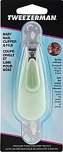 Fragrances, Perfumes, Cosmetics Baby Nail Clipper & File 3065-R, light green - Tweezerman Baby Nail Clipper With Bear File