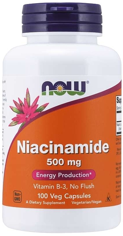 Vitamin B3 "Niacinamide", 500 mg - Now Foods Niacinamide Veg Capsules — photo N11