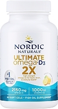 Fragrances, Perfumes, Cosmetics Dietary Supplement with Lemon Taste "Omega 2X + Vitamin D3", 2150mg - Nordic Naturals Omega 2X With Vitamin D3