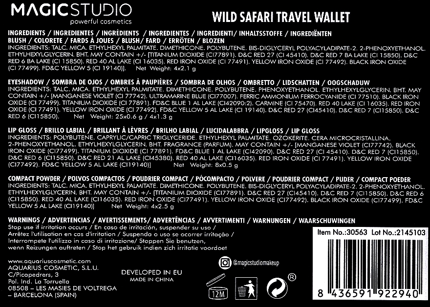 Makeup Palette - Magic Studio Wild Safari Makeup Set Travel Wallet — photo N3