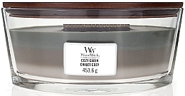 Scented Candle in Glass - WoodWick Cozy Cabin Trilogy Ellipse Candle — photo N8