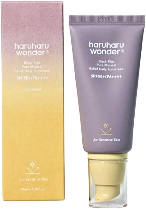 Mineral Face Sunscreen - Haruharu Wonder Black Rice Pure Mineral Relief Daily Sunscreen SPF50+/PA++++ — photo N1