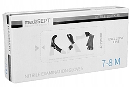 Nitrile Gloves, size M, black - Medasept Nitrile Black Examination Gloves — photo N2