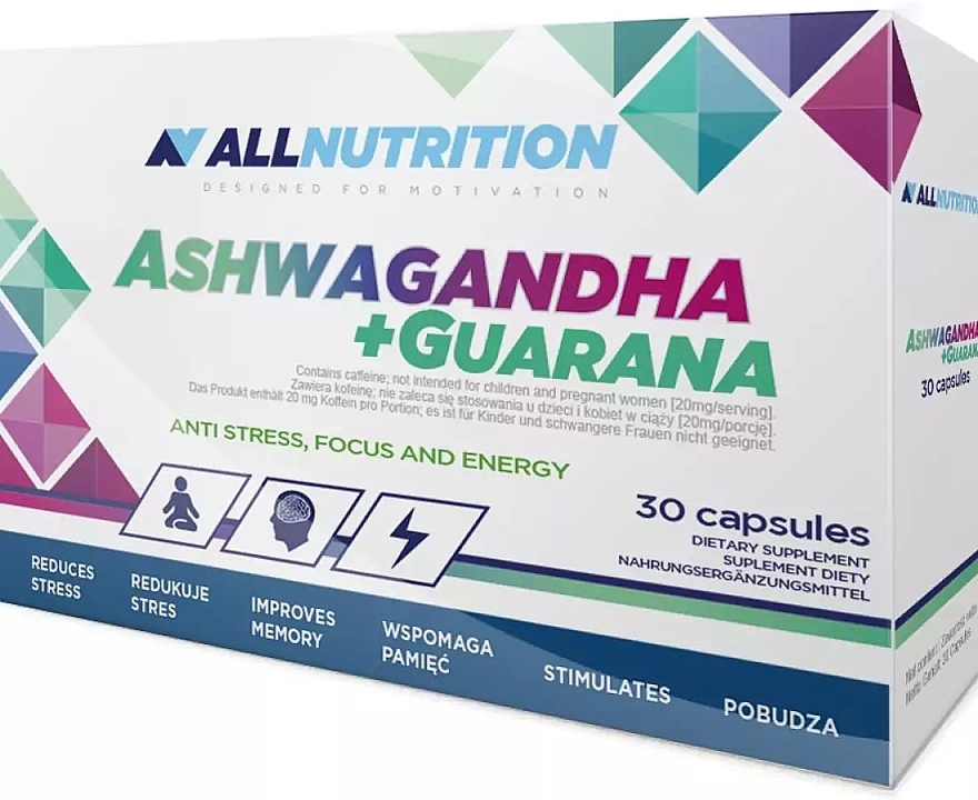 Ashwaganda+Guarana Dietary Supplement - Allnutrition Ashwagandha+Guarana — photo N1