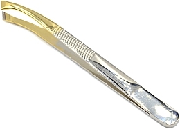 Professional Slanted Tweezers P-19, golden - Beauty LUXURY — photo N2