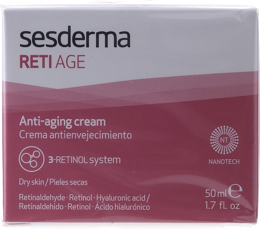 Anti-Aging 3-Retinol Face Cream for Dry Skin - SesDerma Laboratories Reti Age Facial Antiaging Cream 3-Retinol System — photo N4