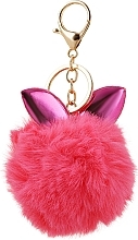 Pompom Keychain, 6406, pink with ears - Donegal — photo N1