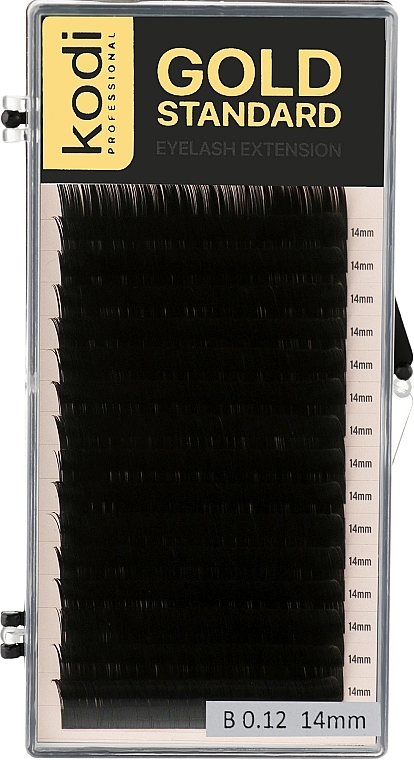 Gold Standard B 0.12 False Eyelashes (16 rows: 14 mm) - Kodi Professional — photo N1