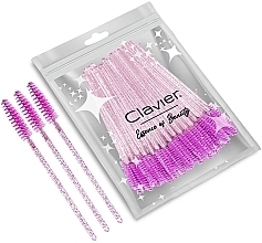 Fragrances, Perfumes, Cosmetics Eyelash & Eyebrow Brush, pink+pink glitter handle - Clavier