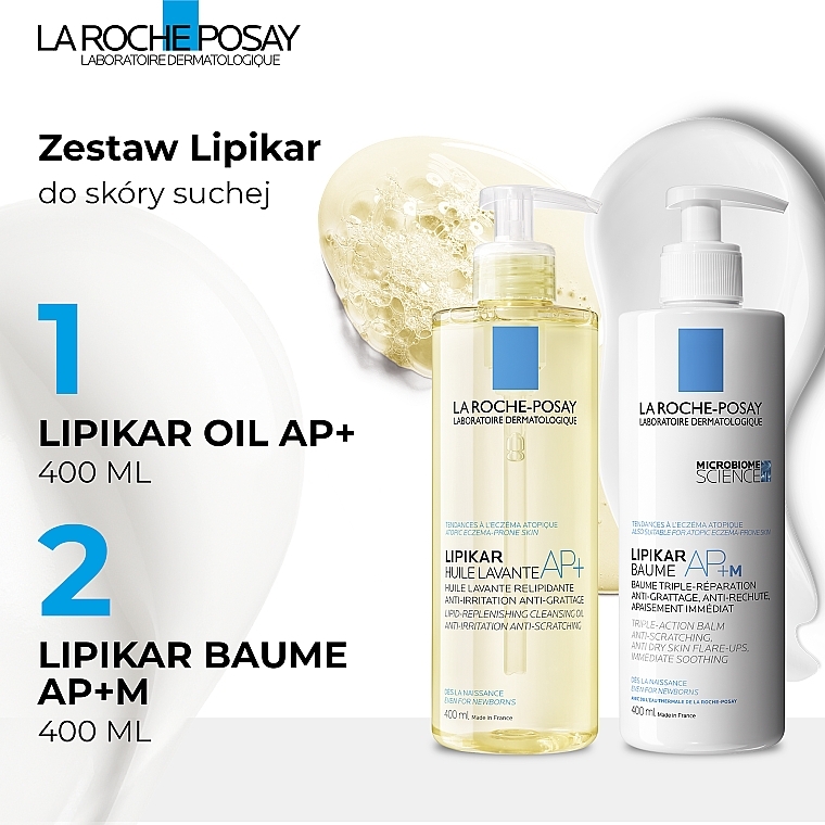 La Roche-Posay Lipikar (oil/400ml + balm/400ml) - Set for Dry Skin — photo N2