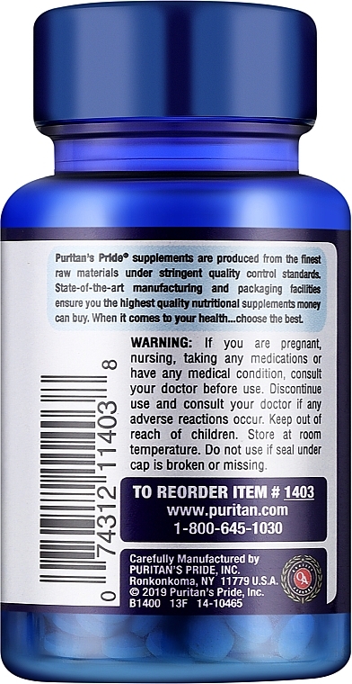 Supplement 'Folic Acid', 400 mcg - Puritan's Prid Folic Acid 400 mcg — photo N2