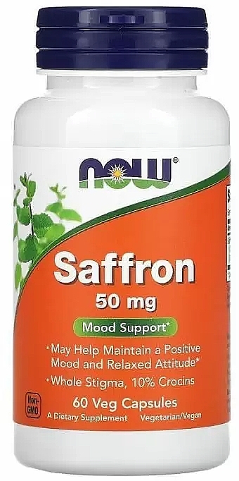 Saffron Capsules, 50 mg - Now Foods Saffron — photo N1