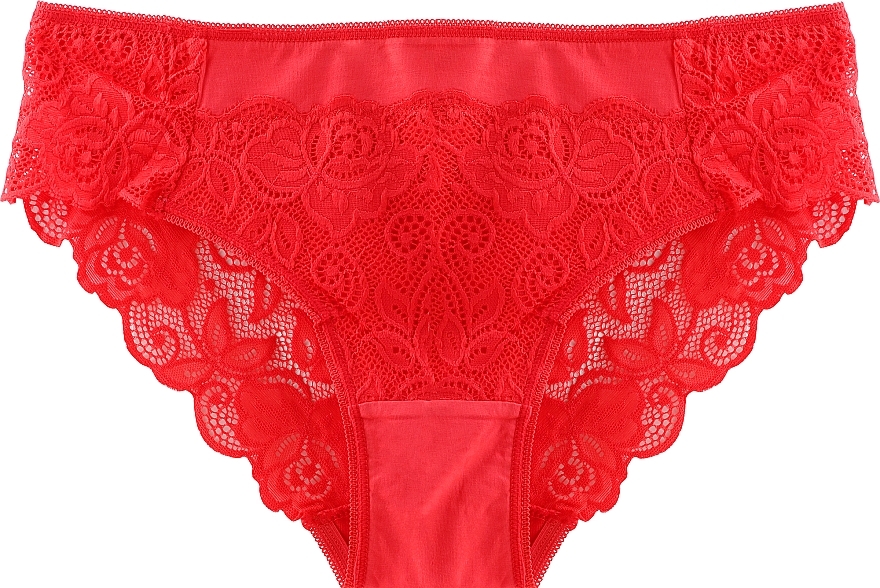 Lace Bikini Panties 'Figi', 1 pc, red - Moraj — photo N2