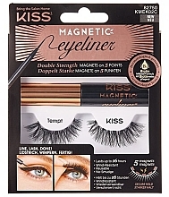 Fragrances, Perfumes, Cosmetics Magnetic Flase Lashes - Kiss Magnetic Eyeliner & Lash Kit KMEK02 Tempt
