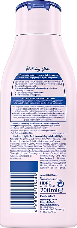 Light Bronzing Body Lotion - Nivea Holiday Glow Lotion — photo N13