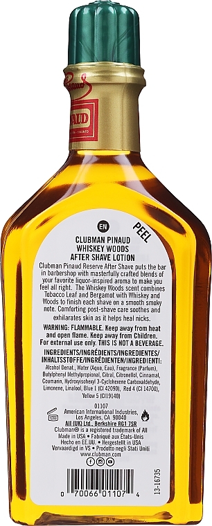 Clubman Pinaud Whiskey Woods - After Shave Lotion — photo N4