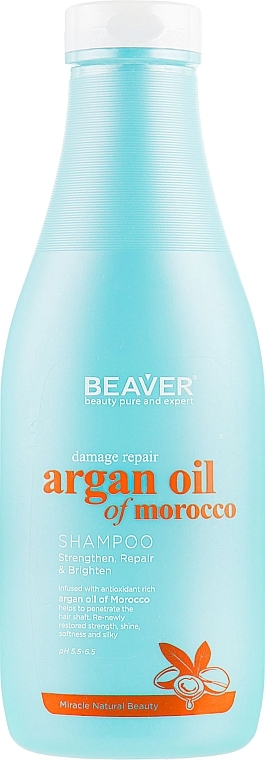 Repairing Argan Oil Shampoo for Damaged Hair - Beaver Professional Damage Repair Argan Oil Of Morocco Shampoo — photo N5