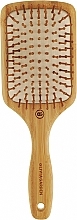 Square Hair Brush, bamboo, L - Olivia Garden Bamboo Touch Massage — photo N1