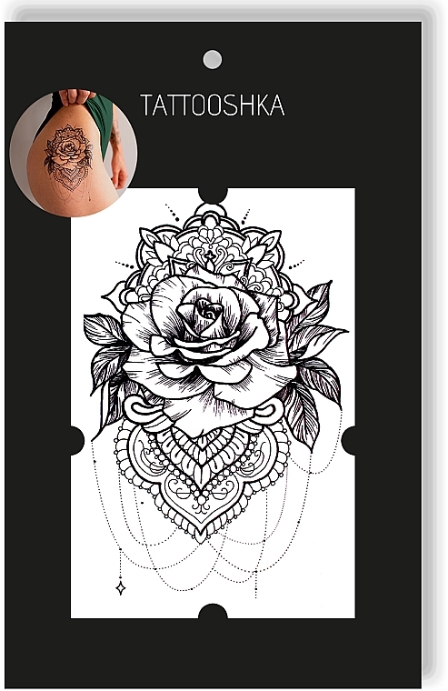 Temporary Tattoo "Exquisite Rose" - Tattooshka — photo N4