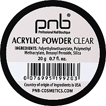 Fragrances, Perfumes, Cosmetics Transparent Acrylic Powder - PNB Acrylic Powder Clear