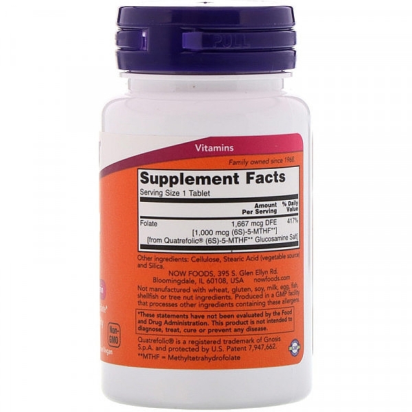 Methyl Folate, 1000mcg - Now Foods Methyl Folate — photo N15