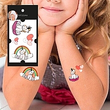 Kids Temporary Tattoo Set "Unicorn with Rainbow" - Tattooshka — photo N3