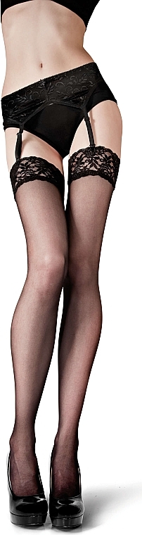 Stockings "Klaudia", 15 Den, bianco - Knittex — photo N1