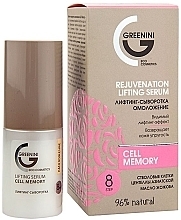 Fragrances, Perfumes, Cosmetics Lifting Face Serum - Greenini Lifting Serum Cell Memory 96% Natural