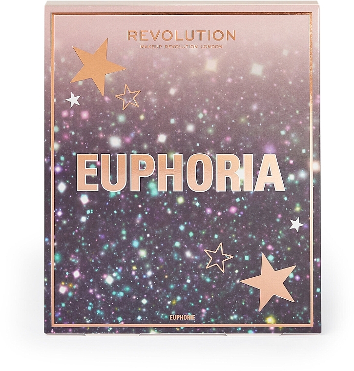 Makeup Revolution Euphoria Makeup Gift Set (eyeshadow/15x1.1g + highlighter/4x1.1g + fix/spray/95ml + lipstick/2.5ml + mascara/7ml + face jewels) - Set — photo N5
