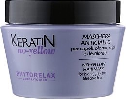 Fragrances, Perfumes, Cosmetics Anti-Yellow Mask for Grey Hair - Phytorelax Laboratories Keratin No-Yellow Hair Mask