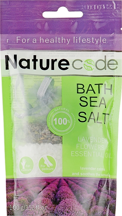 Lavender Blossom & Essential Oil Bath Salts - Nature Code Bath Sea Salt — photo N1