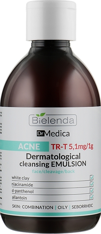 Dermatological Cleansing Anti-Acne Emulsion - Bielenda Dr Medica Acne Dermatological Cleansing Emulsion For Face, Cleavage, Back — photo N2