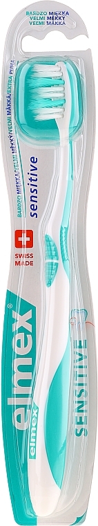 Soft Toothbrush, turquoise - Elmex Sensitive Toothbrush Extra Soft — photo N1