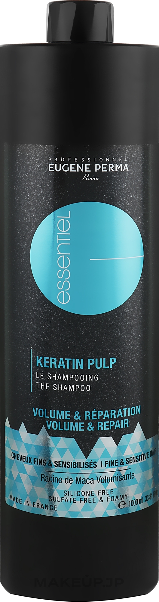 Volume Shampoo for Thin & Damaged Hair - Eugene Perma Essentiel Keratin Pulp Control Volume&Repair — photo 1000 ml